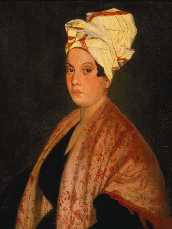 Marie Laveau hangs in the Cabildo Museum